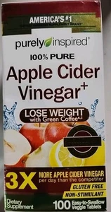 Purely Inspired Apple Cider Vinegar Capsule Weight Loss, Stimulant 100 tab 3/26 - Picture 1 of 4