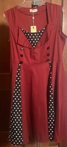Nuevo con etiquetas Vestido Killreal Rockabilly PinUp Retro Glam Años 50 Lunares Columpio Talla XXL - Imagen 1 de 8
