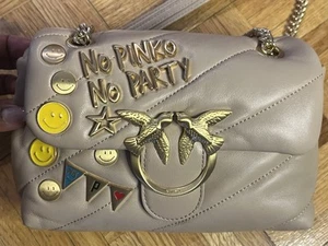 Pinko Genuine Leather Nude Bird Bad Retail Price $450  - Picture 1 of 8