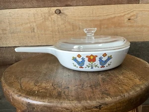 VTG Corning Ware P-83-B - Country Festival Friendship Blue Bird Petite Pan w/Lid - Picture 1 of 11