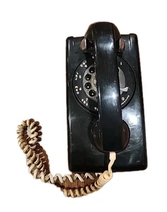 Vintage Bell System Western Electric Black Rotary Wall Phone 5/63 - Picture 1 of 10