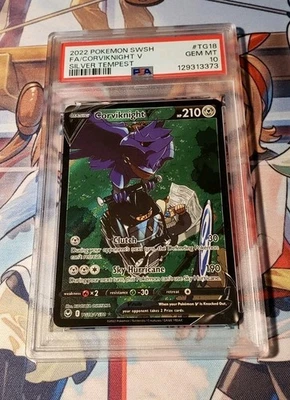 PSA 10 Corviknight v TG18/TG30 Sword & Shield Silver Tempest - Image 1 of 2