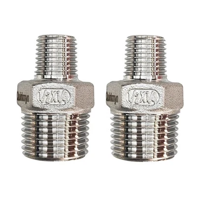 QUIRKMYN 2pcs 1/2" NPT x 1/4" NPT Stainless Steel Reducing Nipple,1/2 to 1/4 Adapter F...