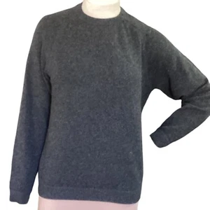 Lands' End 100% Cashmere Crew Neck Sweater Sz S 6/8 Charcoal Dk Gray #325A - Picture 1 of 8