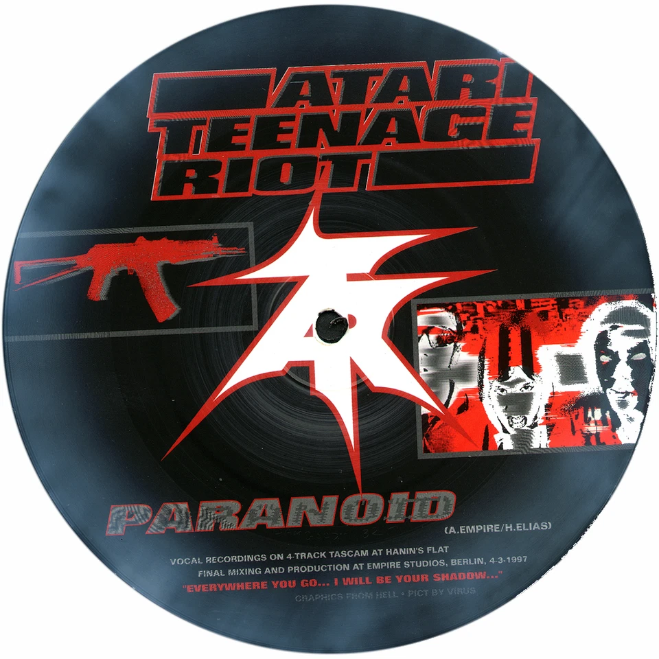 Atari Teenage Riot 'Paranoid' | Asian Dub Foundation Split 7" picture disc Mint - Image 1 of 1