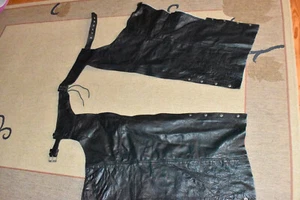 INTERSTATE CLASSIC ORIGINAL BLACK LEATHER UNISEX CHAPS SZ MED - Bild 1 von 22