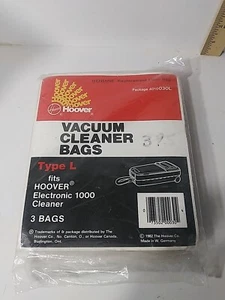 Vintage Genuine Hoover Electronic 1000 Type L Vacuum Bags 3 pack Ships Fast - Picture 1 of 5