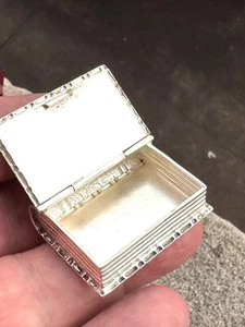 Sterling Silver Book Form Pill / Snuff Box - Marked 925 - Picture 1 of 24