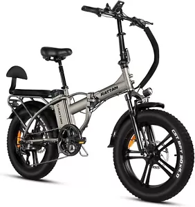 750W Folding Electric Bicycle Ebike 20" 4.0 Fat Tire 48V 13AH E-mtb Fatbike Gray - Picture 1 of 14