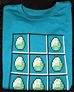 Minecraft Diamond Blue Tee Shirt - Mens XXS - Boys Girls Kids Youth - NWOT - Picture 1 of 4