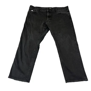 Pantalones de mezclilla Hugo Boss para hombre regulares rectos gris oscuro elásticos desteñidos W40 L28 * Maine - Imagen 1 de 13