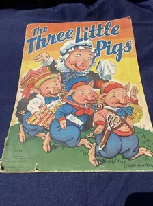 Vintage The Three Little Pigs 1938 Children's Book Merrill Pub #3434 Milo Winter - Picture 1 of 5