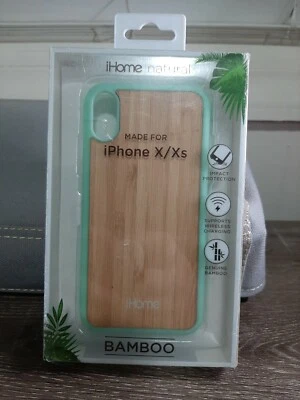 Nueva Funda Teléfono iHome Natural iPhone X/Xs Bambú Verde Rosa-NUEVA-ENVÍO 24 HORAS Foto 1 de 4