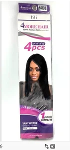 100% Human Hair Weave Natural Yaky 1 Pack Complete 10"10"12"12" - F4/30 - Picture 1 of 3