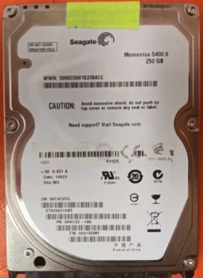 ⭐️⭐️⭐️⭐️⭐️ HDD Hard Drive SATA Laptop 2.5" Seagate ST9250315AS 250GB 9HH132-188 - Image 1 of 3