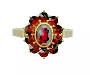 Ring mit Böhmischem Granat 900er Silber Gr.: 60 vergoldet - Bild 1 von 4