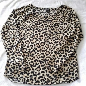 Express Leopard Print Shirt Large Beige/Black - Picture 1 of 6