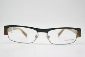 Brille Alain Mikli AL0409 Grün Braun Silber Eckig Brillengestell eyeglasses Neu - Bild 1 von 6
