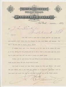 1885 James Seymour & Co. Commission Merchants, New York billhead, letter - Picture 1 of 3