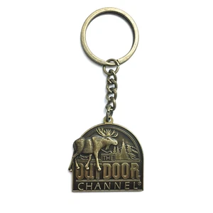 The Outdoor Channel Schlüsselanhänger Messing Elch Berge TV Show Erinnerungsstücke - Bild 1 von 4