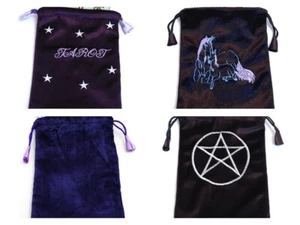 Choice of Velvet Premium tarot bags Psychic Oracle card Unicorn Stars Pentagram - Picture 1 of 5