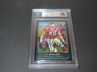 Bowman Chrome #49 RC 49ers 2006 firmado por Delanie Walker automático Beckett certificado de autenticidad BAS 1D Foto 1 de 4