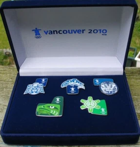 5 pins aboriginal Native Authentic 2010 Vancouver Olympic pin button box New - Picture 1 of 1