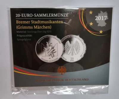 BRD 20 Euro 2016 A, PP, Rotkäppchen, in Blister, Top Erhaltung - Bild 1 von 2
