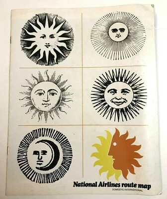 Mapa de ruta de National Airlines 1969 nacional internacional  Foto 1 de 4