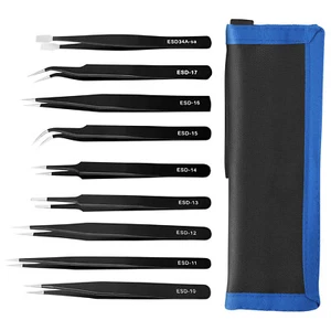 UF-Tools, Kit de Reparación Juego de 9 alicates Acero inoxidable antiestático - Zdjęcie 1 z 5