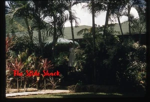 Honolulu Hawaii donna di vecchio edificio hotel 1959 Kodachrome diapositiva 35 mm - Foto 1 di 1