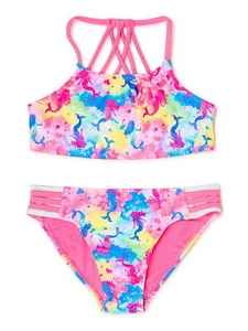 Wonder Nation Girls Mermaid Bikini Swimsuit 2-Piece Set Multicolor Sz XL (14-16) - Picture 1 of 6