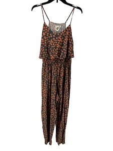 Lilka Anthropologie grau orange Blumen Curieuse ärmellos Overall Größe Medium - Bild 1 von 4
