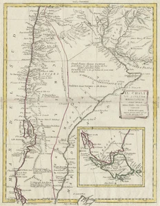 Mapa antiguo "Il Chili lo Stretto Magellanico" (Chile) Antonio Zatta, 1794 - Imagen 1 de 7