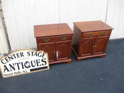 63971  Pair HENKEL HARRIS Virginia Galleries Nightstand End Table Stand s ONLY Cover