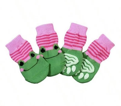 4pcs Pet Cute Socks Anti-Scratch Anti-Slip Foot Cover, Suitable For Cats & Dogs - Image 1 of 2