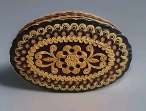 Handmade Russian Wooden Birch Tree Bark Jewelry Trinket Ring Box Signed 2.5x1.5 - Picture 1 of 8