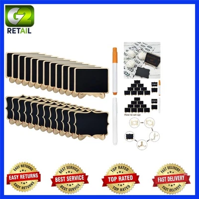 24 Pcs Wave and Square Mini Chalkboards with Stands for Parties and Teaching - Image 1 of 4