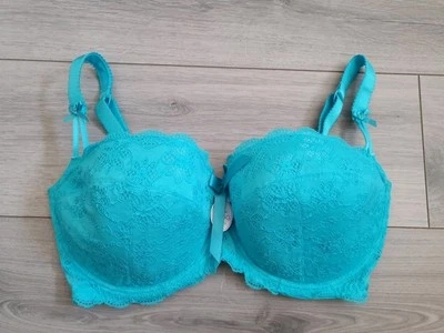 Sujetador de encaje Lucy azul aguamarina La Senza vintage talla 34GG nuevo con etiquetas Foto 1 de 4