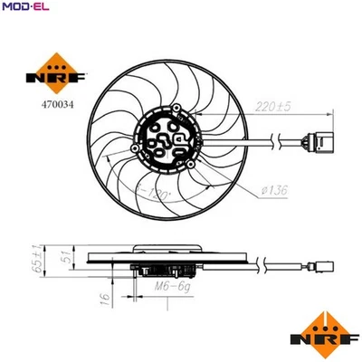 FAN ENGINE COOLING 470034 FOR CFFB/CFGB/CFFA/CFFE/CFGC/CUVA/DFLD/DLUB 2.0L 4cyl - Image 1 of 4