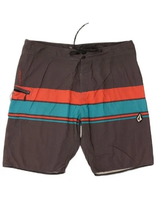 VOLCOM Mens Swimming Shorts XL  Grey Striped NB03 - Image 1 of 2