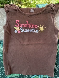 Gymboree Shirt Tank Top Floral Sunshine Sweetie Sleeveless Vintage Size 6 - Picture 1 of 3