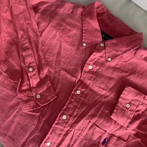 Polo Ralph Lauren Hemd 100% Leinen HOCH Herren XLT NEU Lachs Rosa LS Pony Tasche - Bild 1 von 20