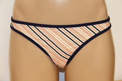 NUEVO CON ETIQUETAS TORY BURCH Traje de baño Habana Bikini Parte inferior Talla L Marfil Roger Rayas Foto 1 de 4
