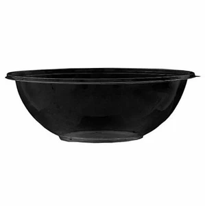 1 Piece 320 Oz. Soft Plastic Bowls-Black with 1 piece clear lid set - Picture 1 of 1