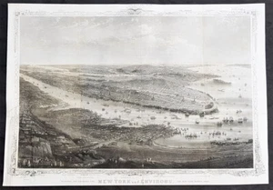 1869 Shannon & Rogers Birds Eye View of New York City - New York Manual - Picture 1 of 4