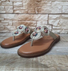 Damen Komfort Pantoletten Zehentrenner Platin Made In Italy 346A027S 2025 - Bild 1 von 6