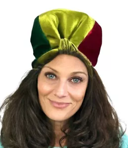 Vtg 60s DACHETTES LILLY DACHE Tall Stunning HAT Silk Red Greens Brown Sz S - Picture 1 of 11