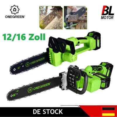 ONEGREEN Akku Kettensäge 12/16Zoll Elektro Kettensägen Handkettensäge Baumsäge Für Makita