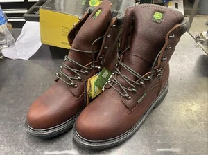 Botas para hombre John Deere JD8283 11,5 M marrón cuero resistente al ácido de granero nuevas con etiquetas - Imagen 1 de 11